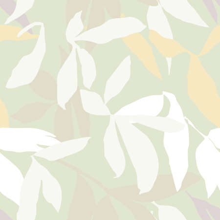 Abstract seamless pattern with palm leaves. Vector background for various surface.のイラスト素材