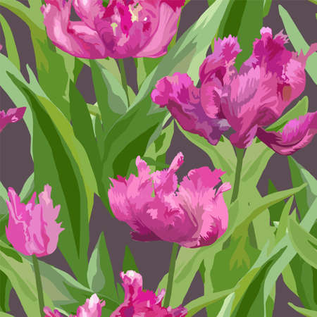 Abstract seamless pattern with flowers. Vector background for various surfaces. Trendy hand drawn textures.のイラスト素材