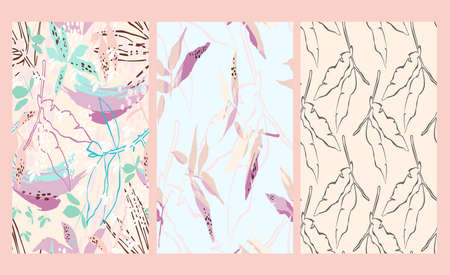 Floral seamless patterns. Vector design for paper and other use