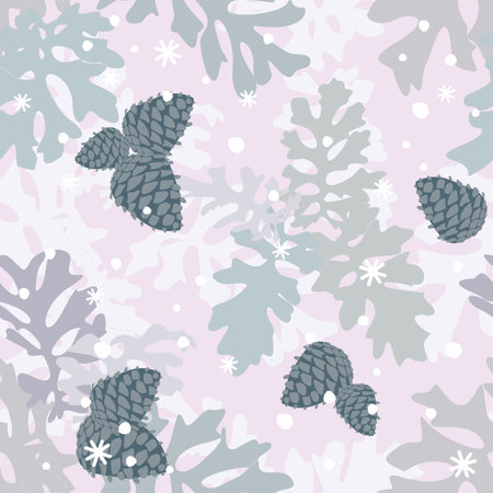 Christmas and Happy New Year seamless pattern. Vector design template.のイラスト素材