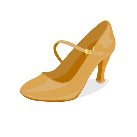 One shoe for ballroom dancing on white backgroundのイラスト素材