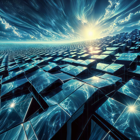 Abstract technology background. 3d rendering toned image double exposure.の素材