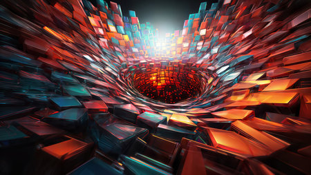3d render, abstract background, digital technology, virtual reality, cyberspaceの素材