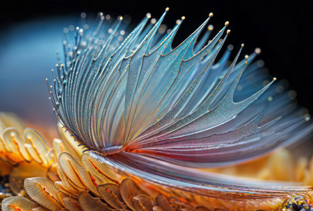 Macro closeup of fractal flower, digital artwork for creative graphic designの素材