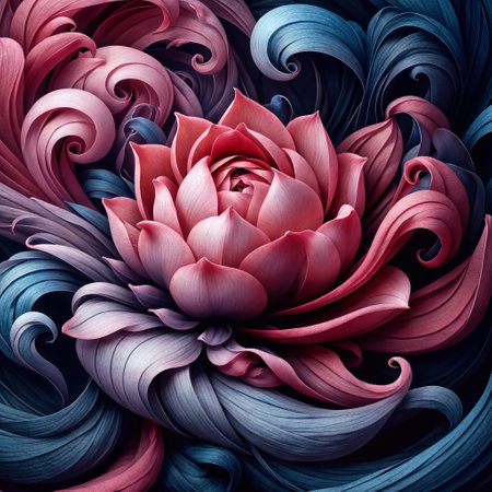 Mesmerizing Bloom: Blue & Pink Petals in Darknessの素材