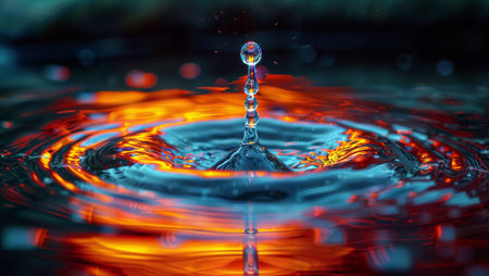 Fire & Water Dance: Swirling Droplet Meets Flameの素材