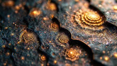 Cell with Water Droplets: A Ultra-HD and Fractal Image of a Cell with Water Droplets and Intricate Mandelbulb Detailsの素材