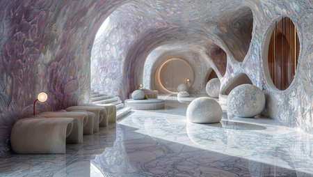 Experience the epitome of beauty and style with this room adorned in marble floors and walls, exuding a sense of grandeur and sophistication.の素材