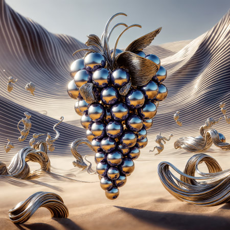 3D Grape Fantasia: A Stunning Render of Organic Beautyの素材