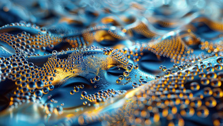 Mandelbulb Water Droplet: Ultra-detailed close-up of a water droplet with a mandelbulb fractal inside.の素材