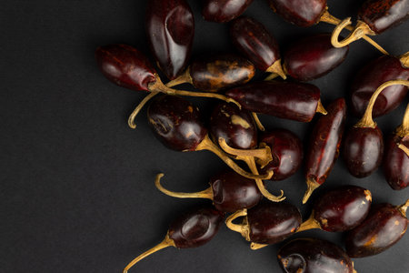 Mexican chiles on a gray background. High quality photoの写真素材