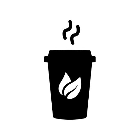 cup of tea, paper cup, herbal tea to go, vector illustrationのイラスト素材