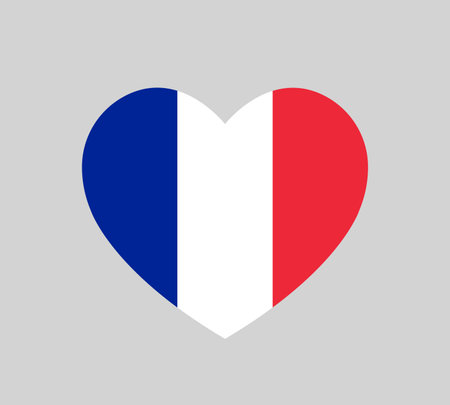 love France symbol, heart shape italian flag icon, vector illustrationのイラスト素材