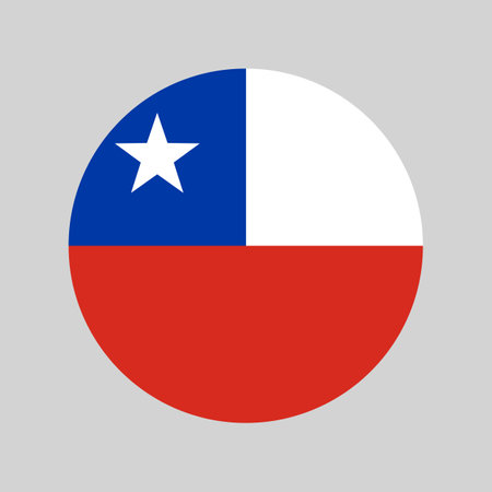 Chile rounded vector icon, chilean national flag colorsのイラスト素材