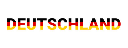 Deutschland letters in german flag colors, vector design elementのイラスト素材