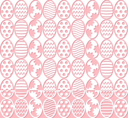 Easter eggs abstract seamless pattern, vector background for postcards, wrapping paper, curtains, tablecloths or beddingのイラスト素材