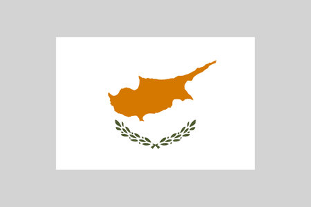 national flag of Cyprus in 1 to 2 proportion, vector illustration with a grey backgroundのイラスト素材