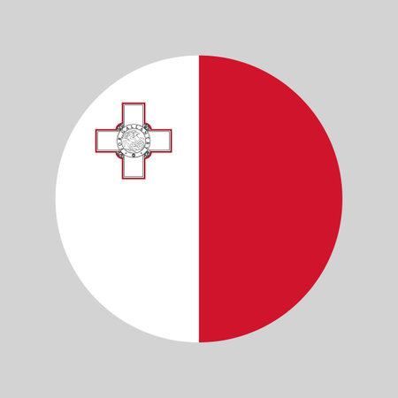 made in Malta, round icon with national flag colors, circle vector symbolのイラスト素材