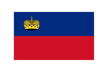 flag of Liechtenstein, flag in 3:5 proportion, vector illustration on a white backgroundのイラスト素材