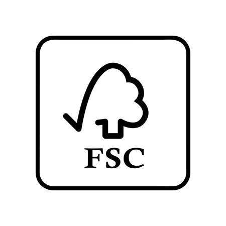 FSC packaging symbol, Forest Stewardship Council black sign, vector iconのイラスト素材