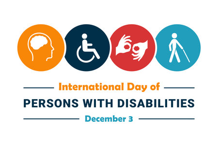 International Day of Persons with Disabilities banner, poster, card, december 3, vector illustration