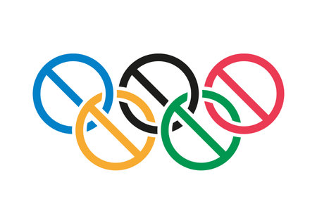 banned from the  games circles sign, vector symbol on white backgroundのイラスト素材