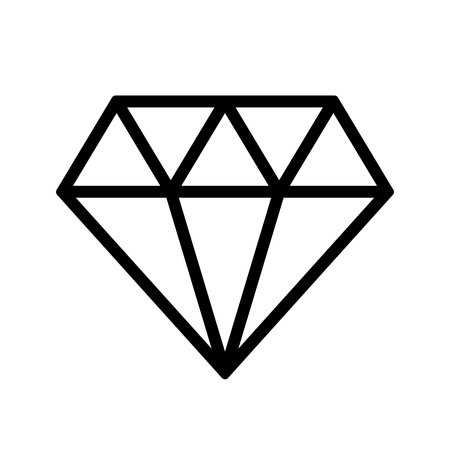 diamond black line icon, single vector design elementのイラスト素材