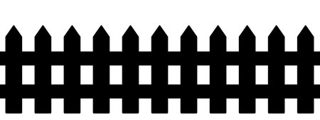 picket fence silhouette, domestic boundary, black vector illustrationのイラスト素材