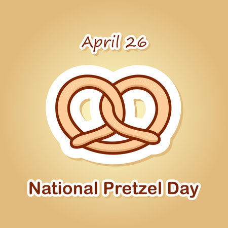 National Pretzel Day poster, bakery event invitation, vector illustrationのイラスト素材