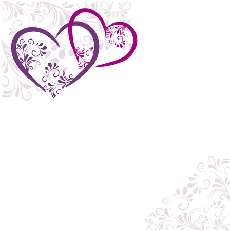 background with ornaments and heartsのイラスト素材