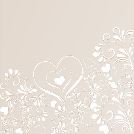 background with ornaments and heartsのイラスト素材