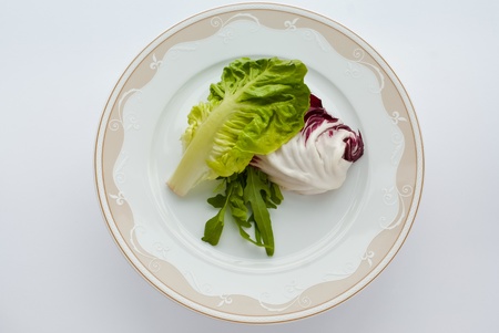 Three type of salads on a plate.の写真素材