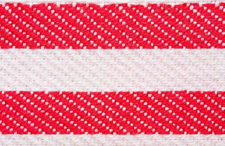 closeup of kitchen towel red and white stripesの写真素材