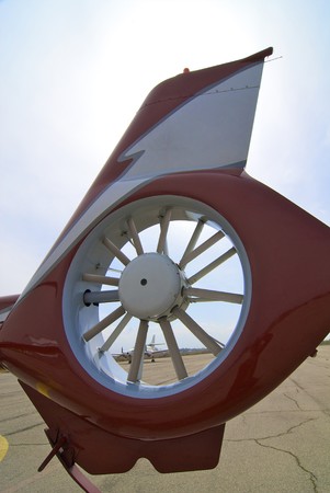 Seven local red helicopter at restの写真素材