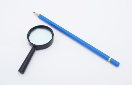 Pencil for the sketches with the magnifierの写真素材