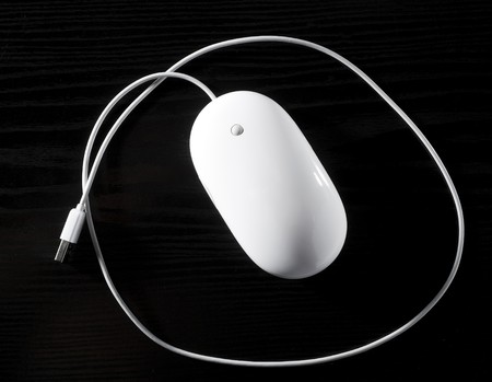 The white mouse for the computerの写真素材