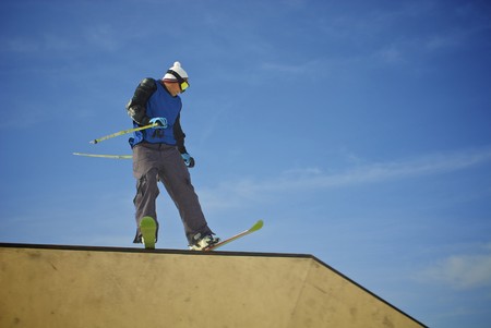 Rider sliding on a figure in park