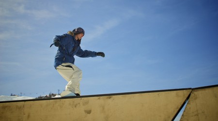 Rider sliding on a figure in park
