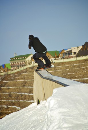 Rider sliding on a figure in park