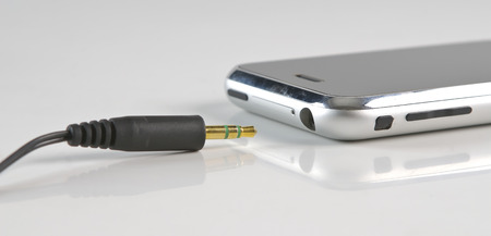 Cord from headphones about a playerの写真素材