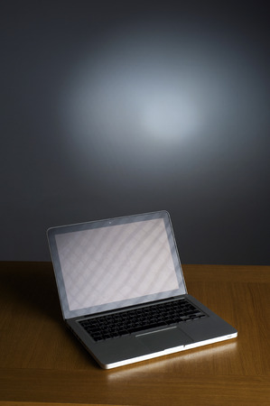 professional Laptop on gray backgroundの写真素材