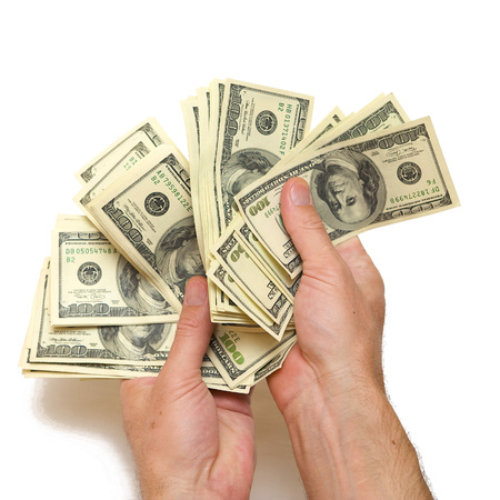 American dollars in the man hands