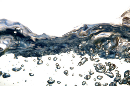 Fresh water with waves and bubblesの写真素材