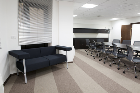 Empty business conference room interior.