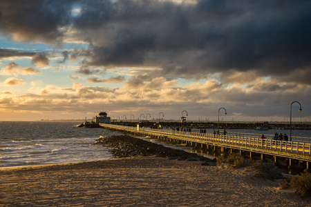Sea view at St Kilda Beach, Melbourne Australia