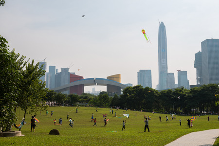 Shenzhen, China - October, 2015 : Cityscape of Shenzhen, China. Shenzhen is a major city in Guangdong Province, China.のeditorial素材