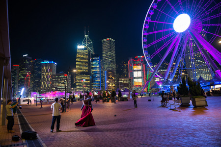 Hong Kong, China - October, 2015 : Cityscape of Hong Kong, China. ong Kong Special Administrative Region of the People's Republic of Chinaのeditorial素材