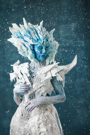 Beautiful Snow Queen, creative portraitの写真素材