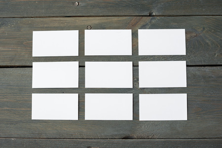 Template for branding identity. For graphic designers presentations and portfolios, mock-up, isolated on wooden background.の写真素材