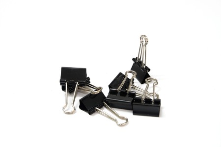 Binder clip on a white backgroundの写真素材